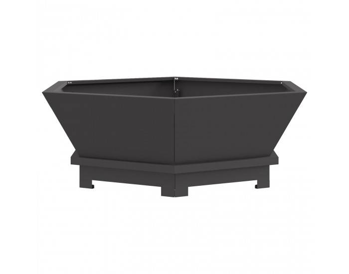 Sonata H Огнище Хексагонално Черно 75x75x28 см Стомана