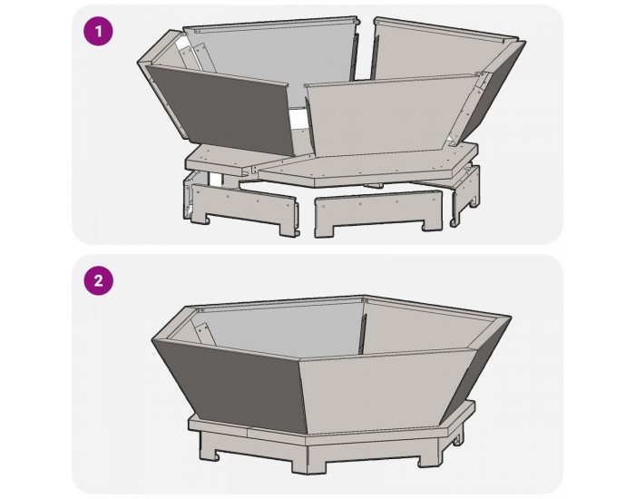 Sonata H Огнище Хексагонално Черно 75x75x28 см Стомана