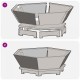 Sonata H Огнище Хексагонално Черно 75x75x28 см Стомана
