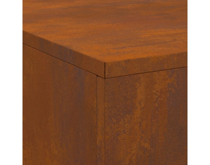 Sonata H Огнище с дървено съхранение 100x100x30 см от Weathering стомана