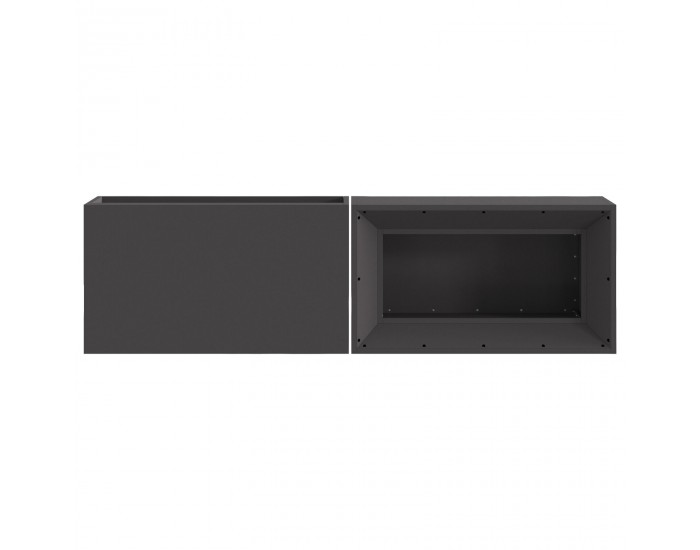 Sonata H Огнище с място за дърва Черно 160x45x35 см Стомана