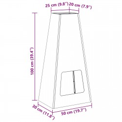 Sonata H Огнище Черно 50x35x100 см Стомана - Pentru șeminee, coșuri de fum și sobe pe lemne