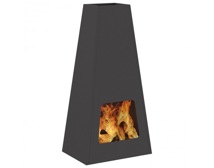 Sonata H Огнище Черно 50x35x100 см Стомана