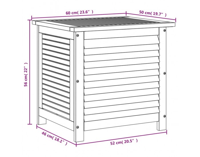 Sonata H Градинска кутия за съхранение 60x50x56 см акациево дърво масив