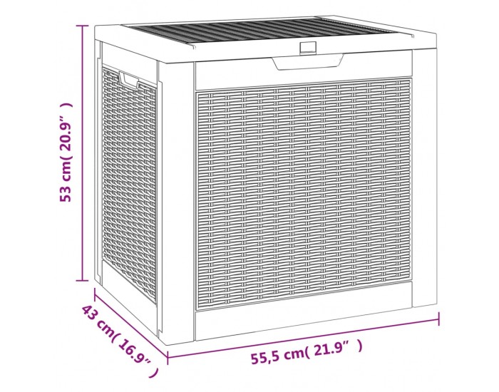 Sonata H Градински сандък за съхранение черен 55,5x43x53 см полипропилен