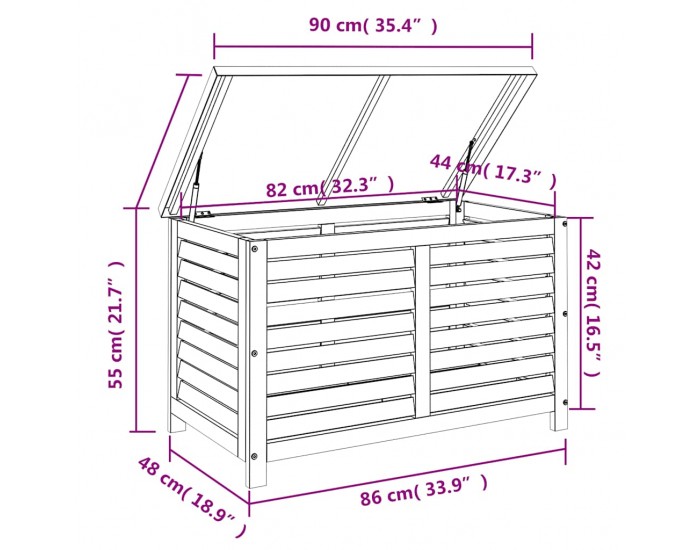 Sonata H Градинска кутия за съхранение 90x48x55 см евкалипт масив