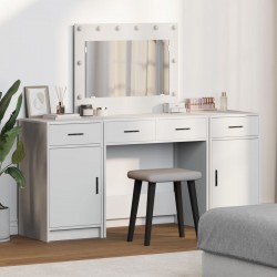 Sonata H Комплект маса за грим от 3 части с LED, бяла инженерна дървесина - Măsuțe de toaletă și oglinzi