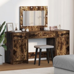 Sonata H Комплект тоалетка с LED и опушен дъб, 3 части - Măsuțe de toaletă și oglinzi