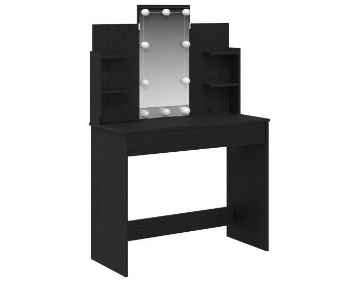 Sonata H Тоалетна маса с LED светлини Черен дъб 96x40x142 см