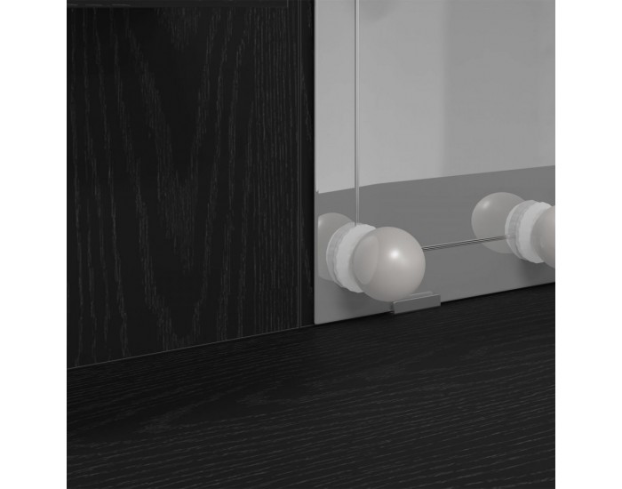 Sonata H Тоалетна маса с LED светлини Черен дъб 96x40x142 см
