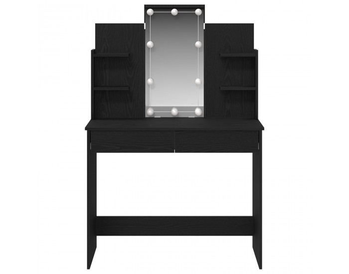 Sonata H Тоалетна маса с LED светлини Черен дъб 96x40x142 см