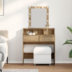 Sonata H Тоалетна маса с огледало и LED осветление от дъбова инженерна дървесина - Măsuțe de toaletă și oglinzi