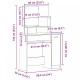 Sonata H Черен дъб тоалетна маса с огледало - 86.5 x 35 x 136 см