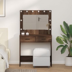 Sonata H Тоалетка с LED светлини Кафяв дъб 78,5x41x135 см - Măsuțe de toaletă și oglinzi