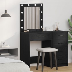 Sonata H Тоалетна маса  с LED светлини Черен дъб 50x41x135 см - Măsuțe de toaletă și oglinzi