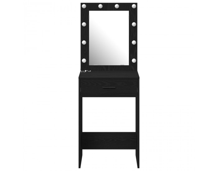 Sonata H Тоалетна маса  с LED светлини Черен дъб 50x41x135 см