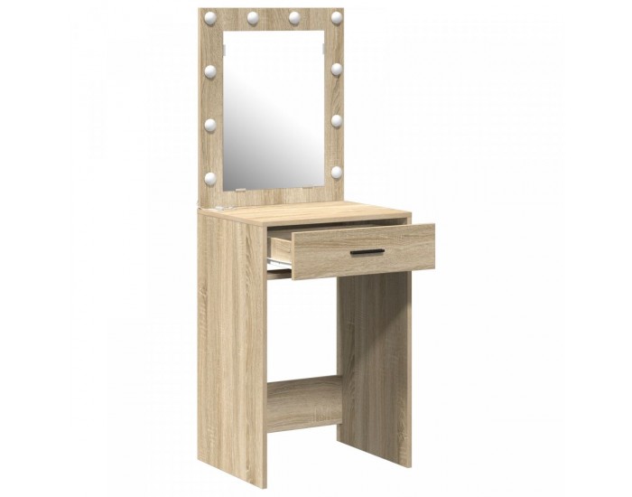 Sonata H Тоалетна маса  с LED лампи Соряна дъбова дървесина 50x41x135 см