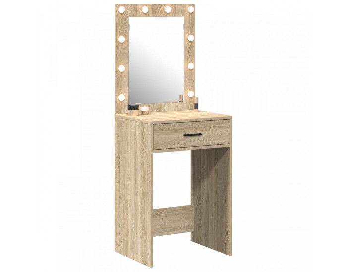 Sonata H Тоалетна маса  с LED лампи Соряна дъбова дървесина 50x41x135 см