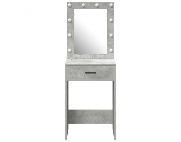 Sonata H Масичка за грим с LED светлини в бетонен сив, 50x41x135 см
