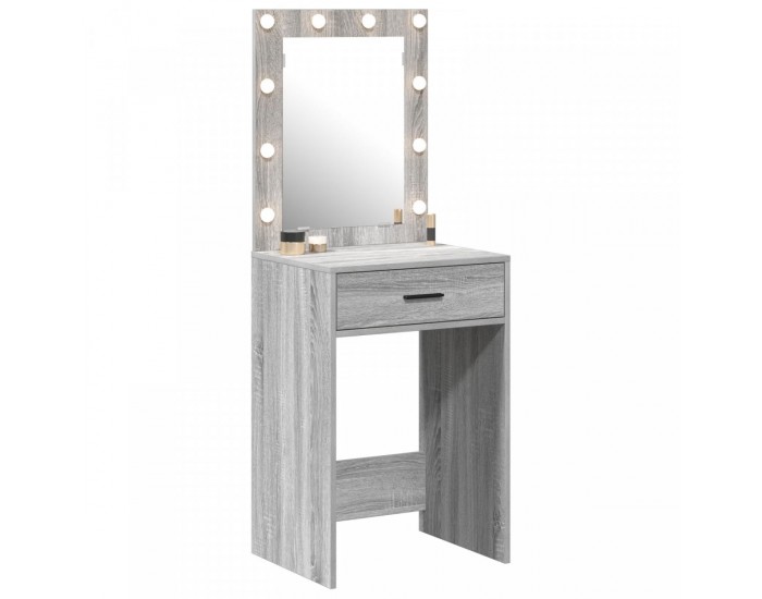 Sonata H Тоалетка с LED светлини Сиво Сонома 50x41x135 см