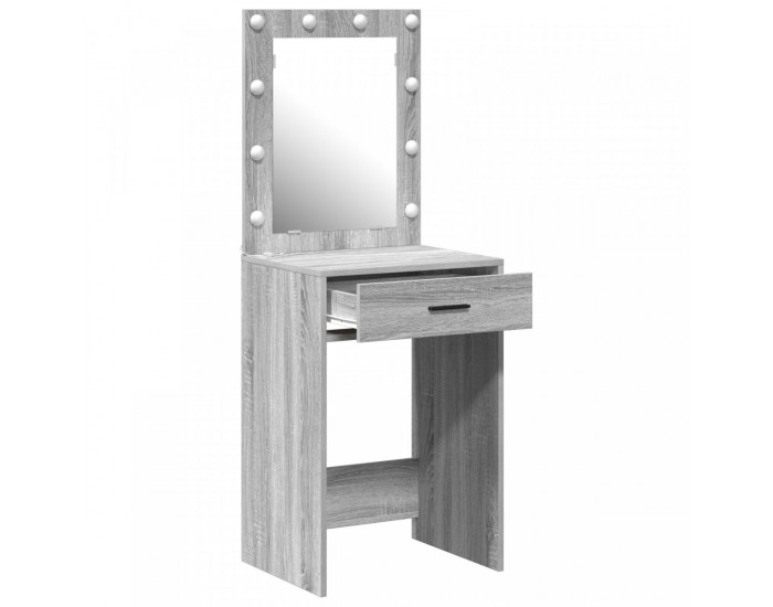 Sonata H Тоалетка с LED светлини Сиво Сонома 50x41x135 см