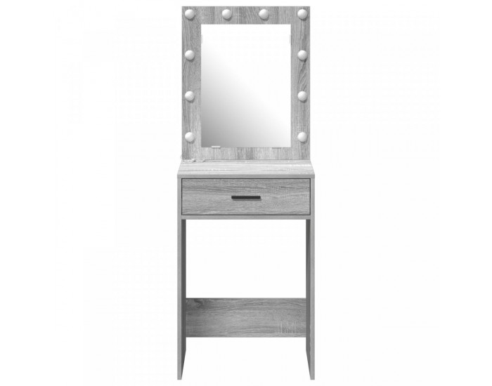Sonata H Тоалетка с LED светлини Сиво Сонома 50x41x135 см