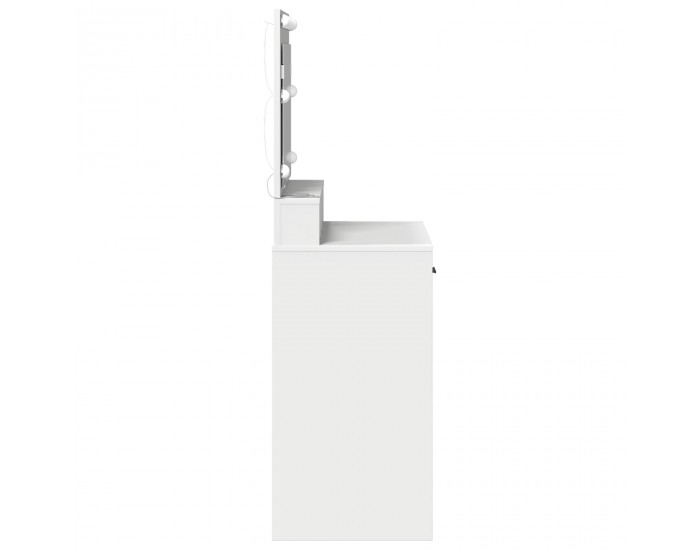 Sonata H Тоалетна маса с LED светлини, Бяло, 79x41x135 см