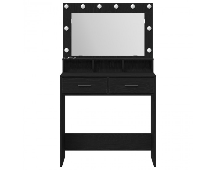 Sonata H Тоалетка с LED светлини Черен дъб 79x41x135 см