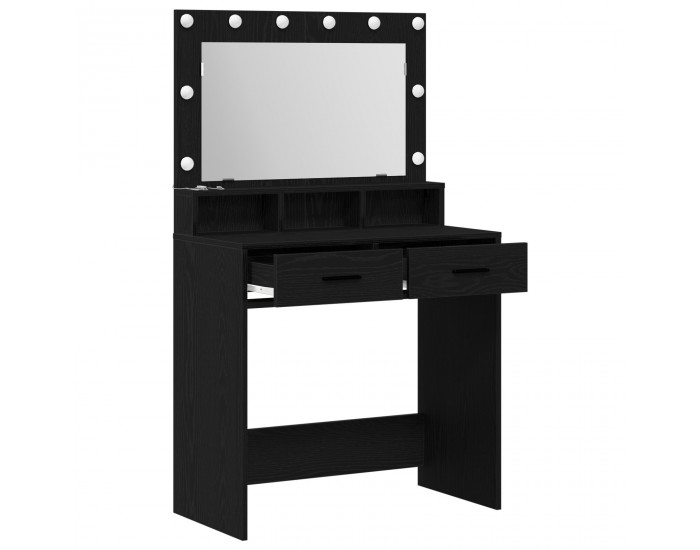 Sonata H Тоалетка с LED светлини Черен дъб 79x41x135 см