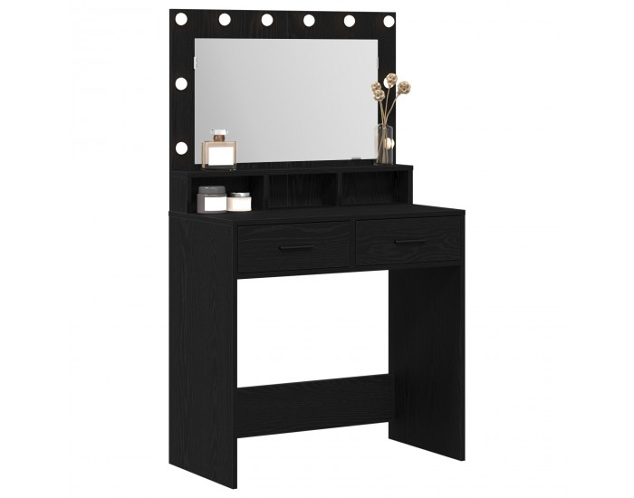 Sonata H Тоалетка с LED светлини Черен дъб 79x41x135 см