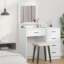 Sonata H Тоалетно шкафче с LED лампи - Бяло 50x41x135 см - Măsuțe de toaletă și oglinzi