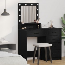 Sonata H Тоалетка с LED осветление, Черен дъб, 50x41x135 см - Măsuțe de toaletă și oglinzi