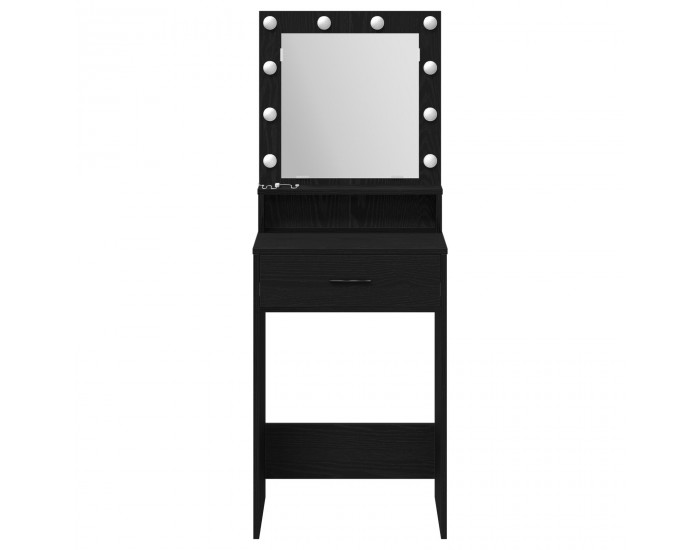 Sonata H Тоалетка с LED осветление, Черен дъб, 50x41x135 см