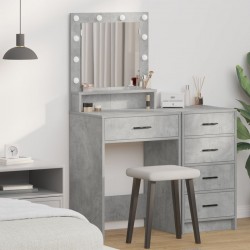 Sonata H Тоалетка с LED светлини, сив бетон, 50x41x135 см - Măsuțe de toaletă și oglinzi