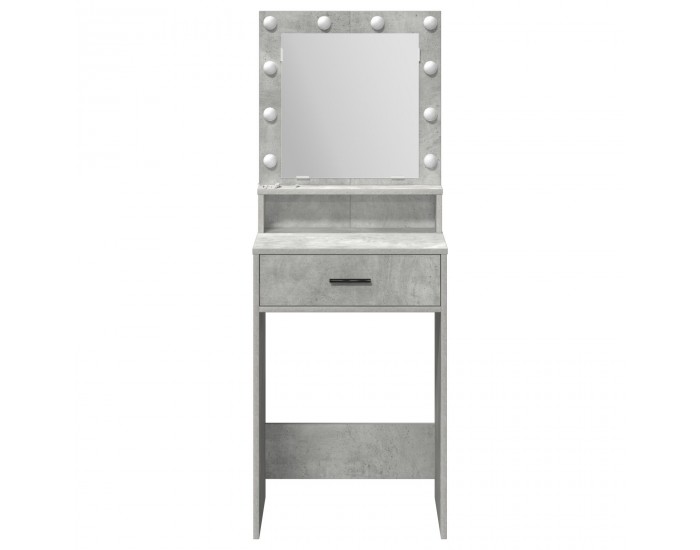 Sonata H Тоалетка с LED светлини, сив бетон, 50x41x135 см