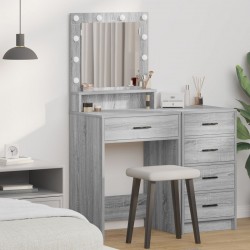 Sonata H Тоалетка с LED светлини, Сиво Сонома, 50x41x135 см - Măsuțe de toaletă și oglinzi