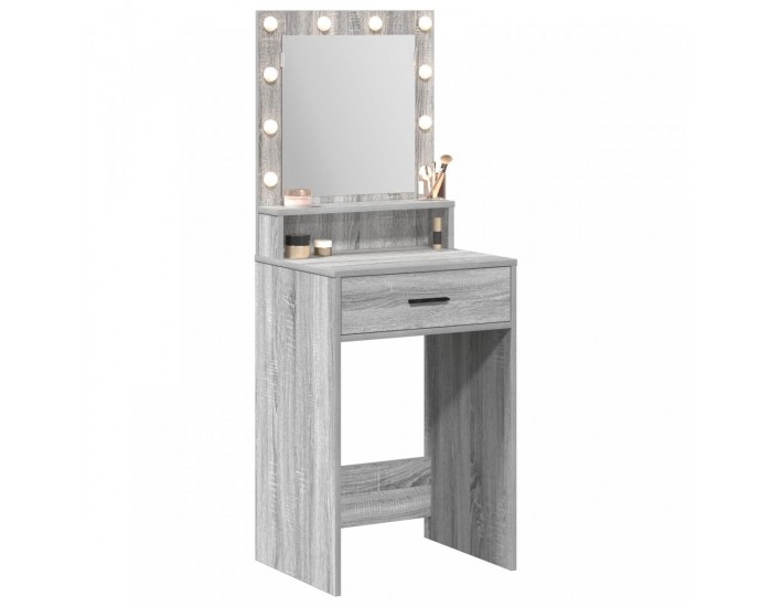 Sonata H Тоалетка с LED светлини, Сиво Сонома, 50x41x135 см