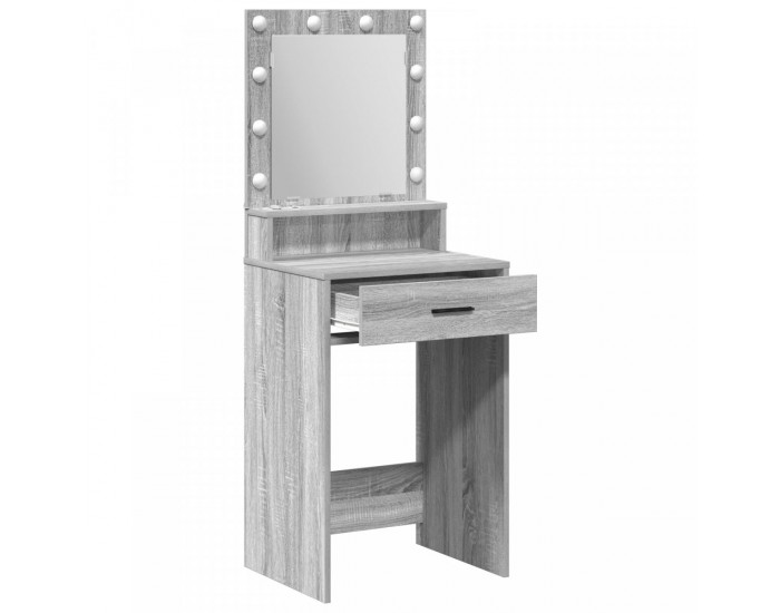 Sonata H Тоалетка с LED светлини, Сиво Сонома, 50x41x135 см