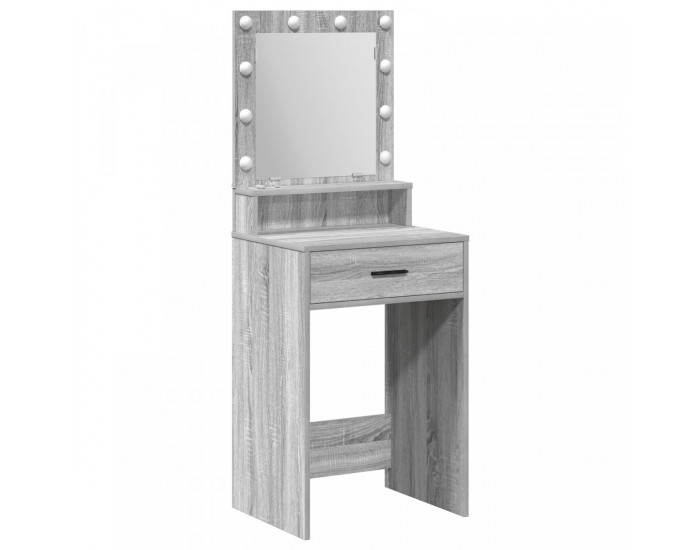 Sonata H Тоалетка с LED светлини, Сиво Сонома, 50x41x135 см