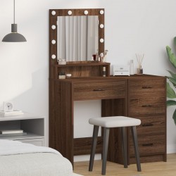 Sonata H Тоалетка с LED светлини, кафяв дъб, 50x41x135 см - Măsuțe de toaletă și oglinzi