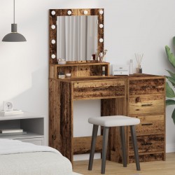 Sonata H Тоалетка с LED светлини - Старо дърво 50x41x135 см - Măsuțe de toaletă și oglinzi