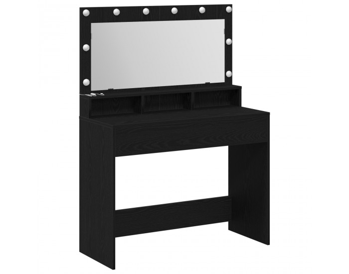Sonata H Тоалетна маса с LED светлини, Черен дъб, 100x41x135 см
