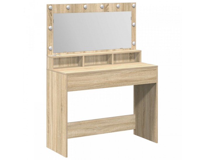 Sonata H Тоалетка с LED светлина Сонома дъб 100x41x135 см