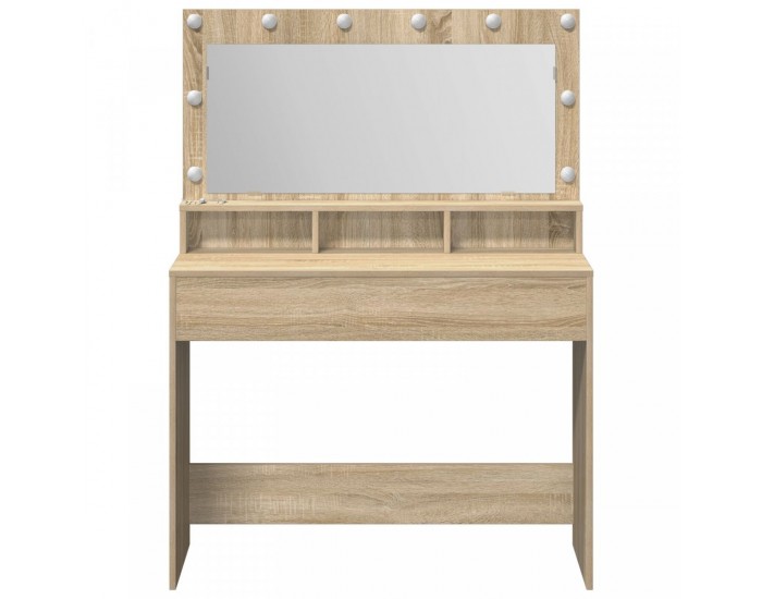 Sonata H Тоалетка с LED светлина Сонома дъб 100x41x135 см
