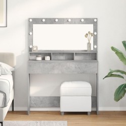 Тоалетка Sonata H с LED лампи - Сив бетон 100x41x135 см - Sonata H