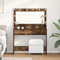 Sonata H Тоалетка с LED светлина, Опушен дъб, 100x41x135 см - Măsuțe de toaletă și oglinzi