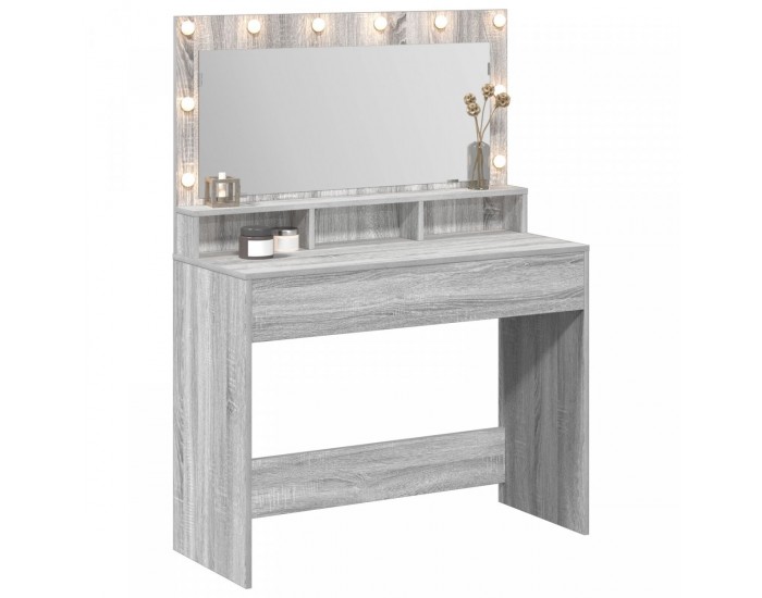 Sonata H Тоалетка с LED осветление - Сиво Сонома, 100x41x135 см