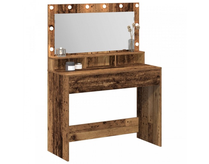 Sonata H Тоалетна маса с LED осветление - Винтидж дърво - 100x41x135 см