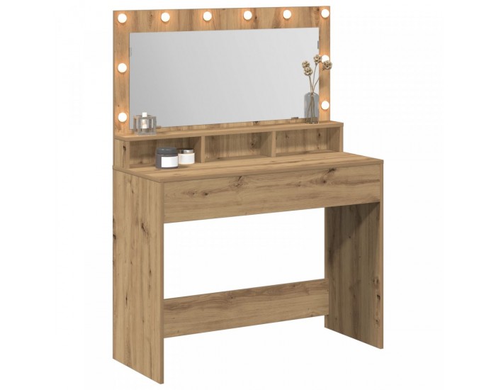 Sonata H тоалетна маса с LED светлини от Artisan дъб, 100x41x135 см