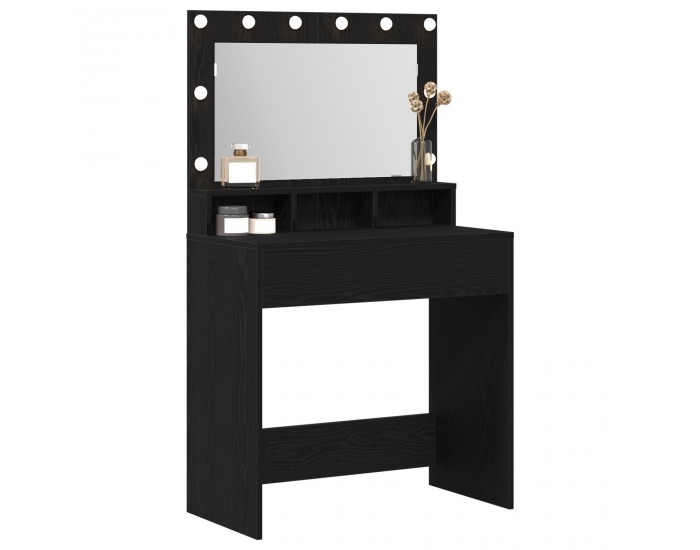 Sonata H Тоалетка с LED светлина Черен дъб 79x41x135 см